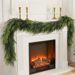9FT Christmas Norfolk Pine Garland Real Touch Pine Artificial